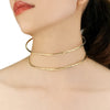 Colier choker, auriu, in 2 straturi, Jina C16 OUT