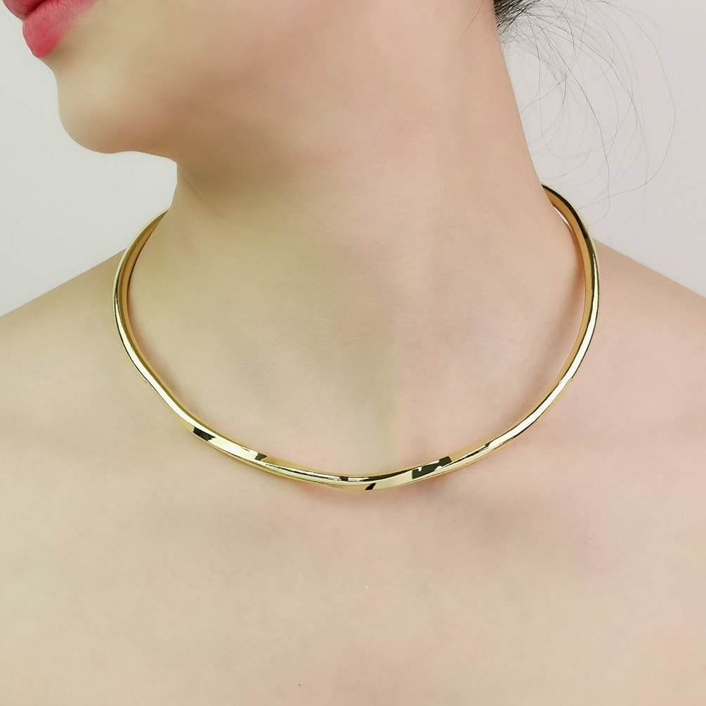 Colier choker auriu, stil contemporan, Jeanet C15