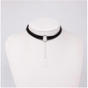 Colier choker, negru, cu lantisor argintiu, Anelisa C11 OUT