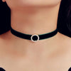 Colier choker, verde, din catifea, cu perlute, Orsa C5