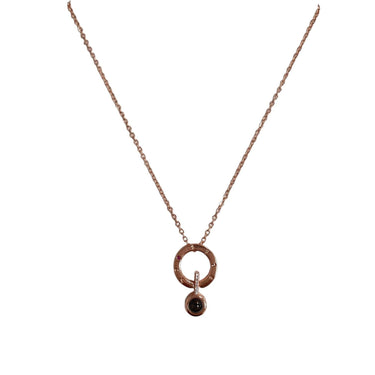 Colier rose gold, cu cerculet si pietre din zirconiu, Siegfred C10 - Pursehuit.ro