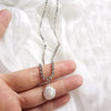 Colier tennis, argintiu, cu pietre si perla, Lorentina C18