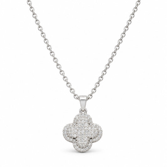 Colier argintiu, din otel inoxidabil 316L, placat cu aur 18K PVD, cu pietre din zirconiu, Hera C3