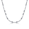 Colier argintiu, din otel inoxidabil, cu piese geometrice, suflat cu aur 18k, Amilia C1 - Pursehuit.ro