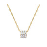 Colier auriu, din otel inoxidabil, cu pandantiv rotund, suflat cu aur 18k, Alvina C1 - Pursehuit.ro