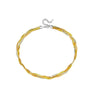 Colier auriu, din otel inoxidabil, impletit, suflat cu aur 18k, Alyda C1 - Pursehuit.ro