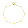 Colier auriu, din otel inoxidabil, suflat cu aur 18k, cu cerculete, Eden C1 - Pursehuit.ro