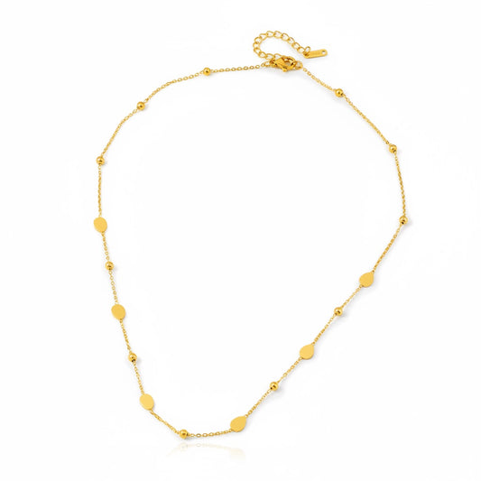 Colier auriu, din otel inoxidabil, suflat cu aur 18k, delicat, Elisabeta C2