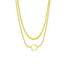 Colier auriu, din otel inoxidabil, suflat cu aur 18k, in 2 straturi, Doris C1 - Pursehuit.ro