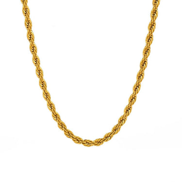 Colier auriu, din otel inoxidabil, suflat cu aur 18k, rasucit, Elioth C2 - Pursehuit.ro