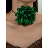 Colier choker, verde, cu floare, Belinda C15