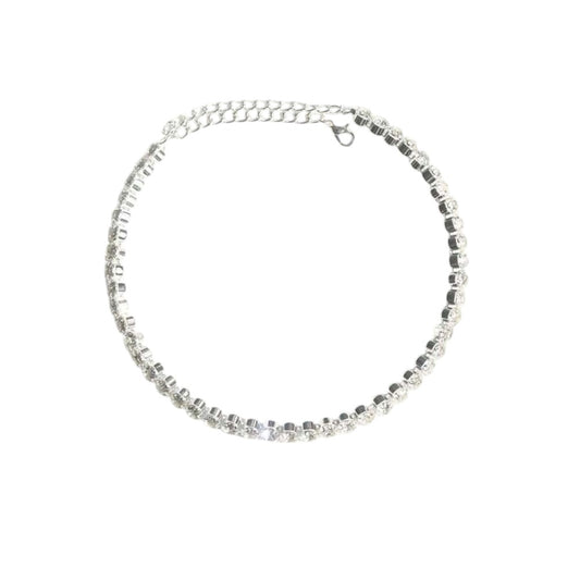 Colier tennis, argintiu, cu cristale, Dede C10