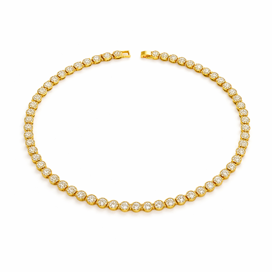Colier tennis luxury, auriu, cu pietre din zirconiu, Clarah C18