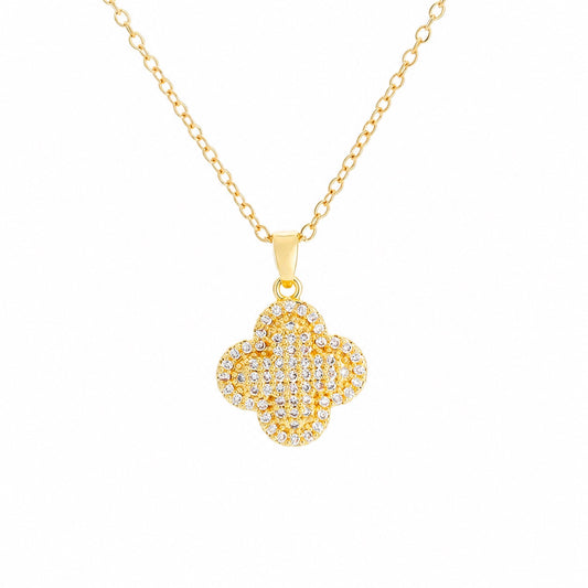 Colier auriu, din otel inoxidabil 316L, placat cu aur 18K PVD, cu pietre din zirconiu, Adele C4