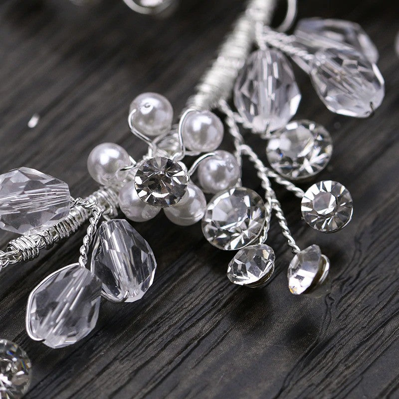 Coronita Modelatoare, argintie, cu perle si pietre, Petrea C17