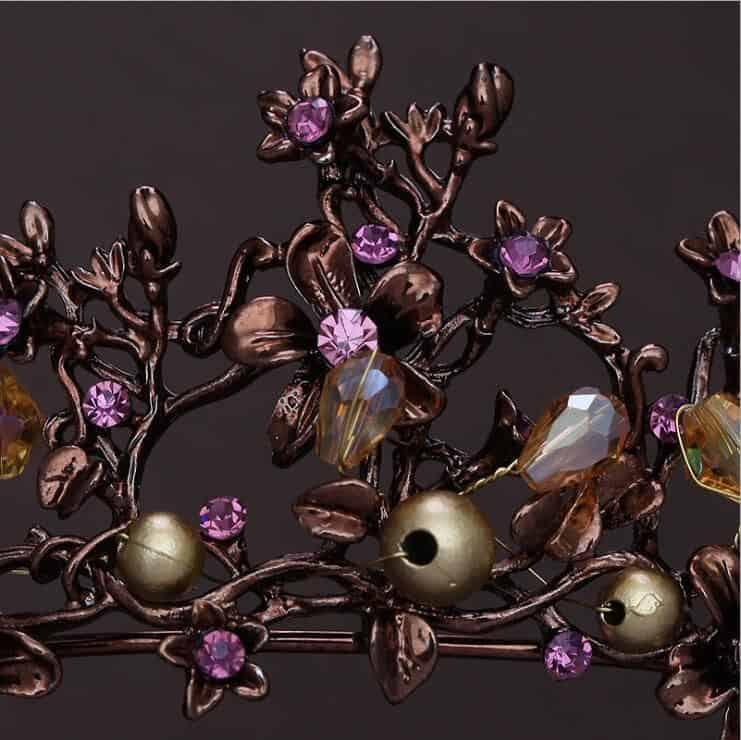 Coronita aramie, cu floricele si pietre, Noelia C6 - Pursehuit.ro