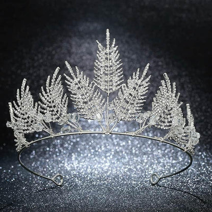 Coronita argintie, cu frunze si pietre, Magret C2 - Pursehuit.ro