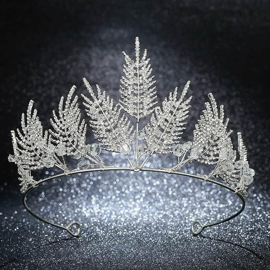 Coronita argintie, cu frunze si pietre, Magret C2 - Pursehuit.ro