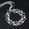 Coronita argintie, modelatoare, cu perle si floricele, Vanda C7