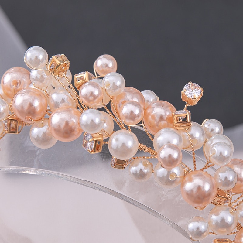 Coronita aurie, modelatoare, cu perle, Alvia C18