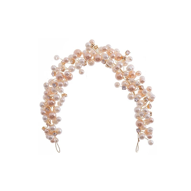 Coronita aurie, modelatoare, cu perle, Alvia C18
