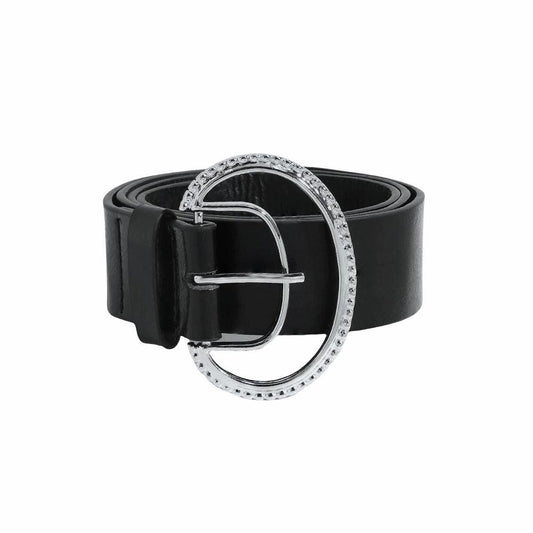 Curea neagra, cu catarama argintie, ovala, Edvia C4 - Pursehuit.ro