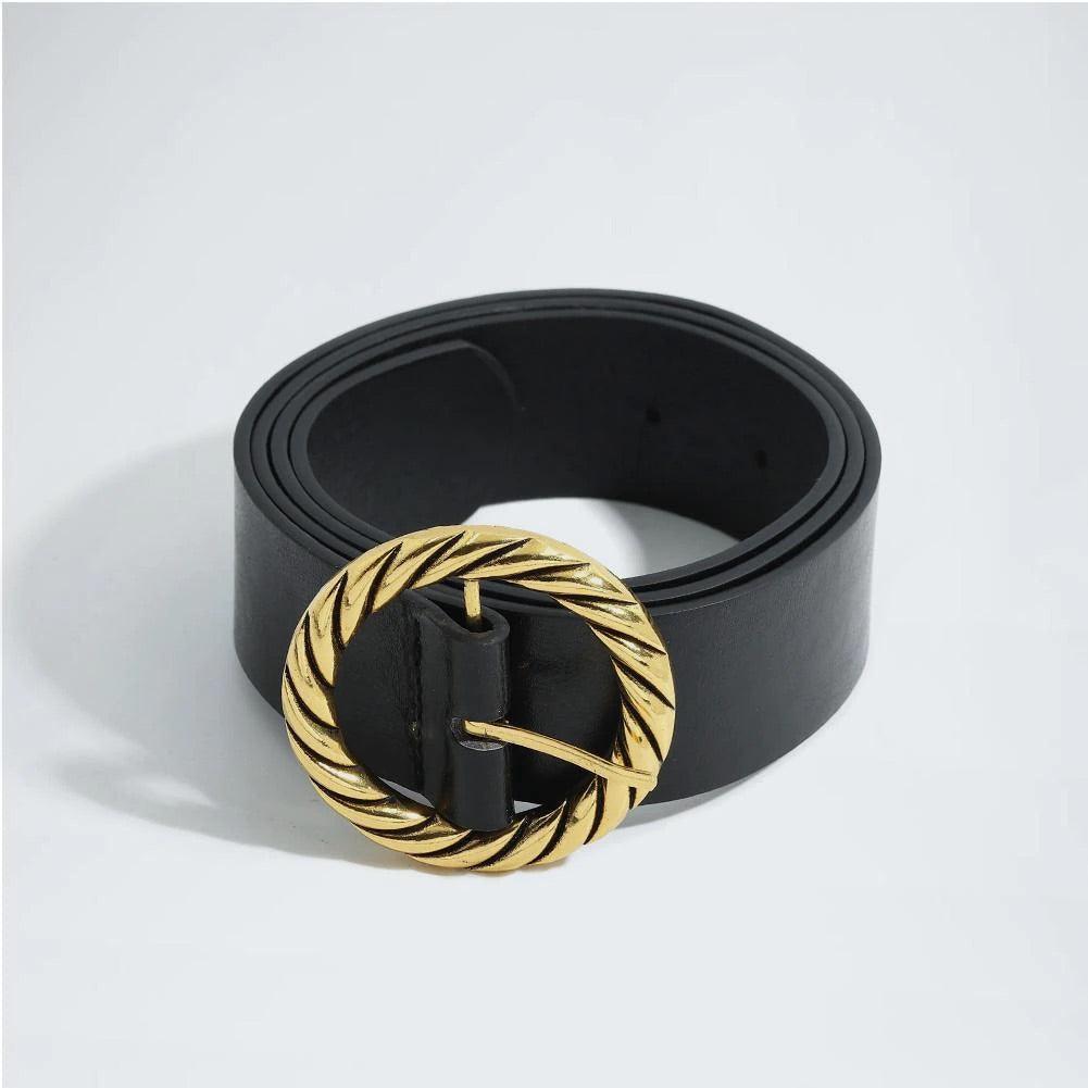 Curea neagra, cu catarama aurie, Anrika C4 - Pursehuit.ro