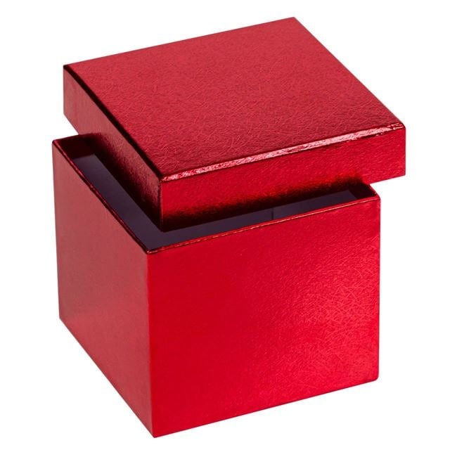 Cutie pentru cadou, rosie, cu capac, 10.7x10.7x9cm