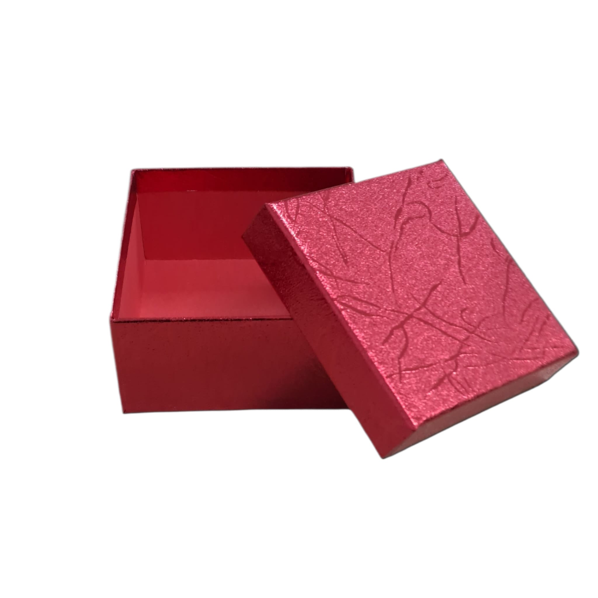 Cutie pentru cadou, rosie, cu capac, 8.5x8.5cmx4.5cm