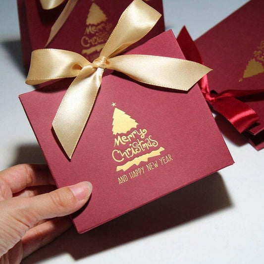 Cutiuta pentru cadou, visinie, cu autoformare, 10 cm x 11.5 cm x 4.5 cm