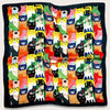 Esarfa multicolora, patrata, cu imprimeu pisici, Sebbe C1
