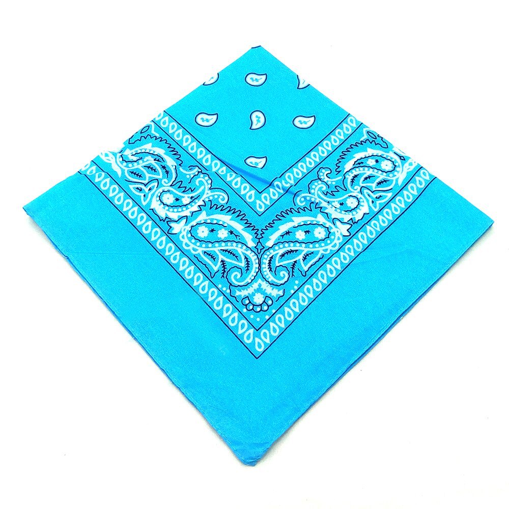 Esarfa tip bandana, bleu, patrata, cu imprimeu, Hulda C1