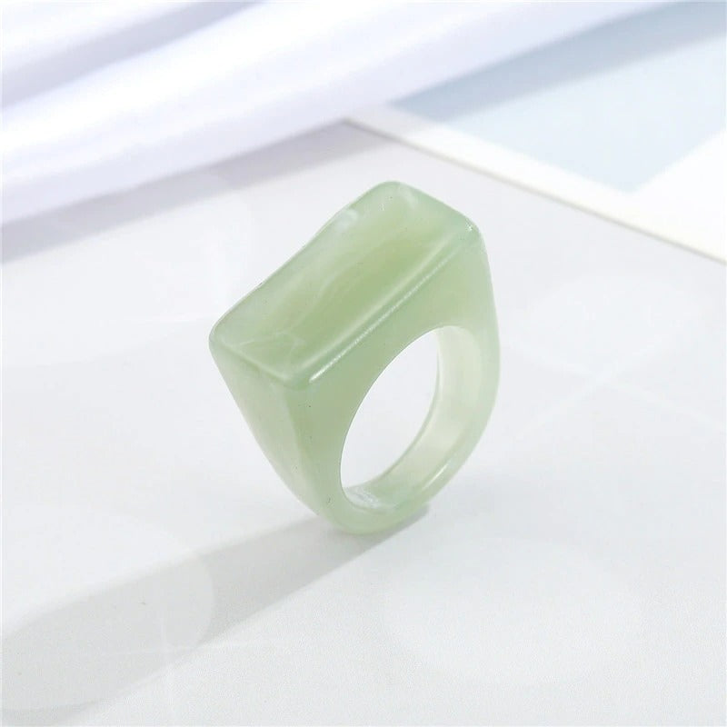 Inel verde, acrilic transparent, Esalina C3 OUT