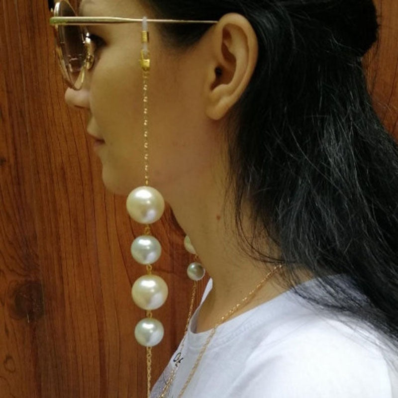 Lant de ochelari, auriu, cu perle mari, Sylvette C5