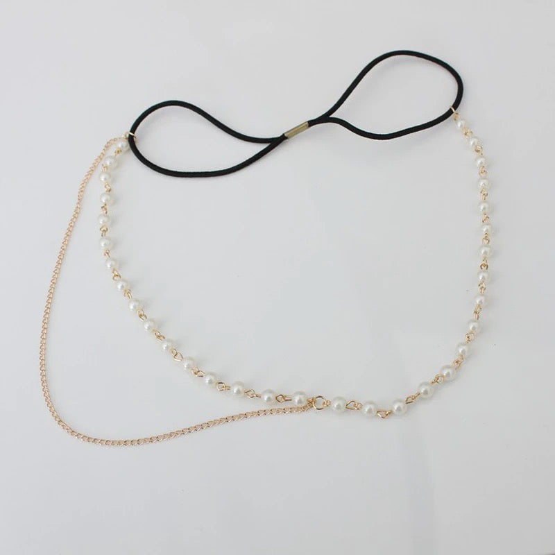 Lant de par, auriu, cu perle si elastic, Edelina C12