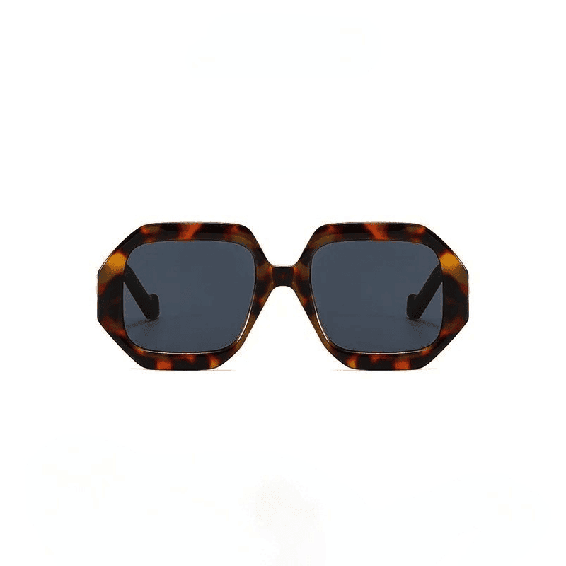 Ochelari de soare, maro, animal print, patrati, Mei C5 - Pursehuit.ro