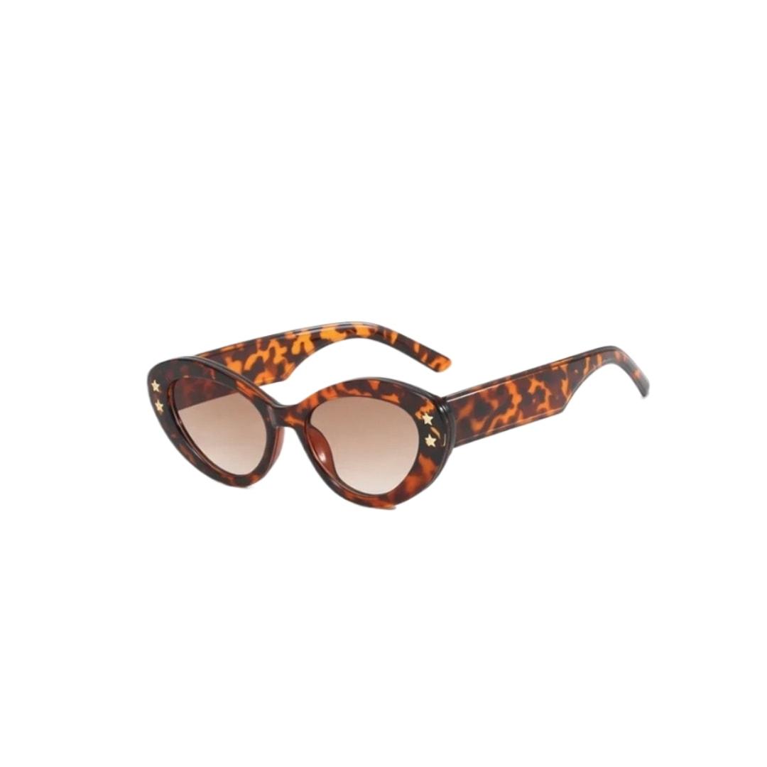 Ochelari de soare, maro, cat-eye, animal print, Sake C1 - Pursehuit.ro