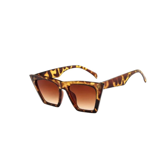 Ochelari de soare, maro, cat-eye, animal print, Salik C1 - Pursehuit.ro