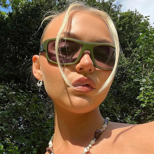Ochelari de soare, verzi, stil wrap, Ashley C3 - Pursehuit.ro