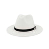 Palarie Fedora, alba, reglabila, cu accesoriu detasabil, Elisif - Pursehuit.ro