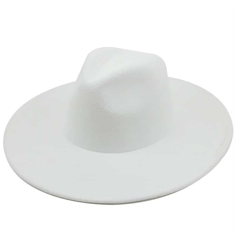 Palarie dama alba, cu bor lat, Kirste - Pursehuit.ro