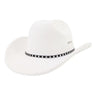 Palarie dama, alba, stil cowboy, Mintha - Pursehuit.ro