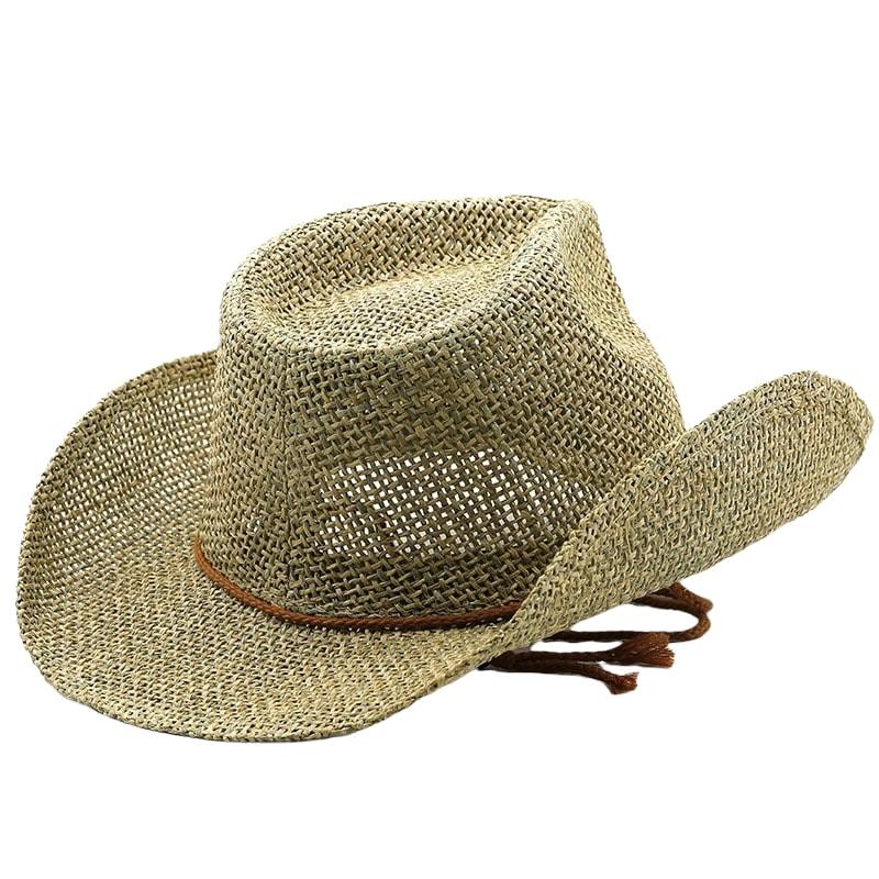 Palarie dama, bej, de vara, din paie, stil cowboy, Adelita - Pursehuit.ro