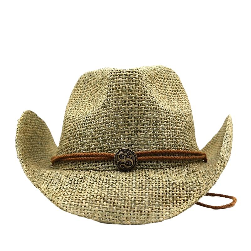 Palarie dama, bej, de vara, din paie, stil cowboy, Adelita - Pursehuit.ro