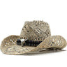 Palarie dama, bej, de vara, din paie, stil cowboy, Angela - Pursehuit.ro