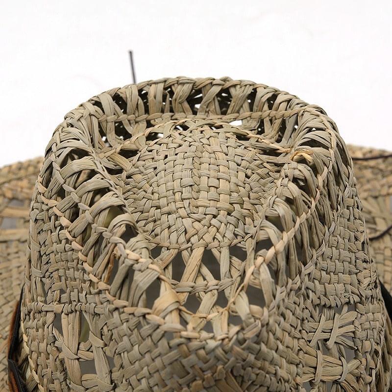 Palarie dama, bej, de vara, din paie, stil cowboy, Angela - Pursehuit.ro