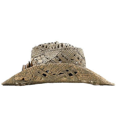 Palarie dama, bej, de vara, stil cowboy, cu ochelari decorativi, Adia - Pursehuit.ro