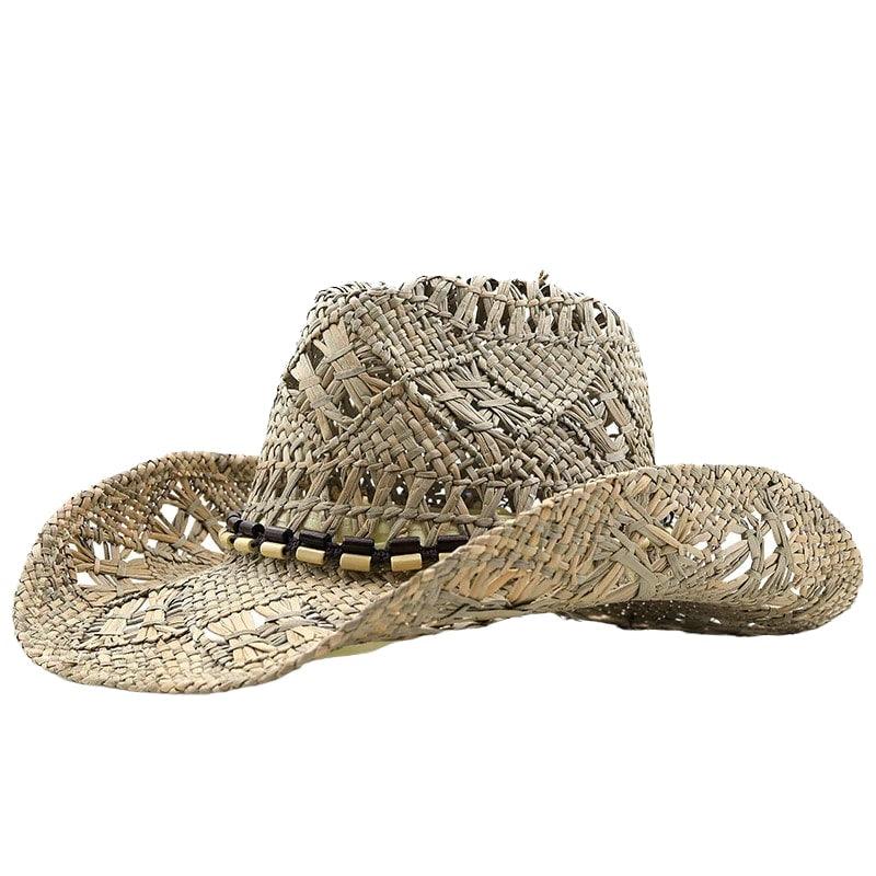 Palarie dama, bej, de vara, stil cowboy, din paie, Adie - Pursehuit.ro