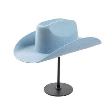 Palarie Fedora, bleu, din lana, stil cowboy, reglabila, Malea - Pursehuit.ro