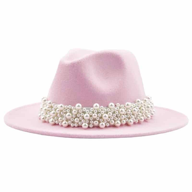 Palarie dama, roz, cu perle, Iita - Pursehuit.ro